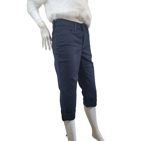 NYDJ Marilyn Crop Cuff Black Premium Denim Lift Tuck Jeans Size 2P-NEW (36) - Picture 3 of 12